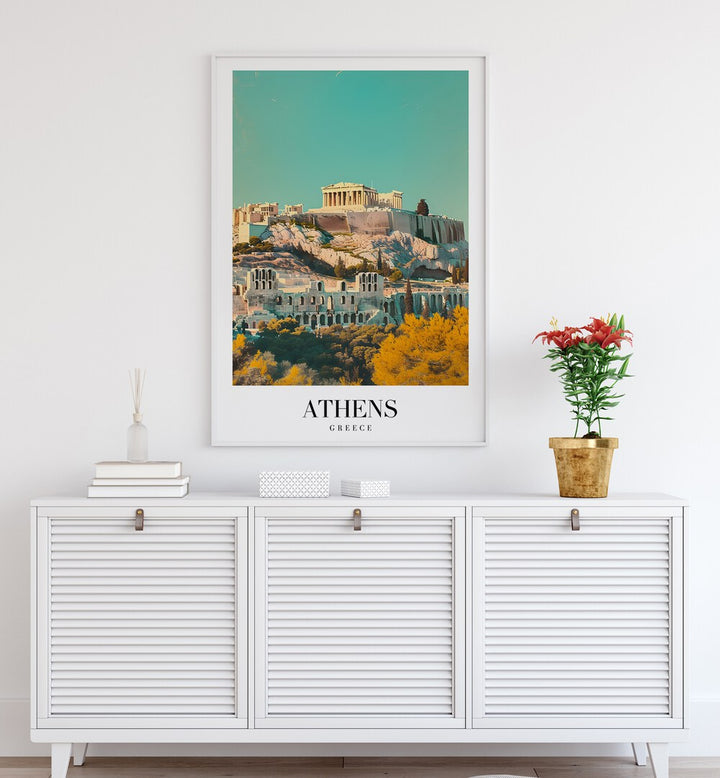 athens-greece II travel posters Artwork II placed on a Wall 