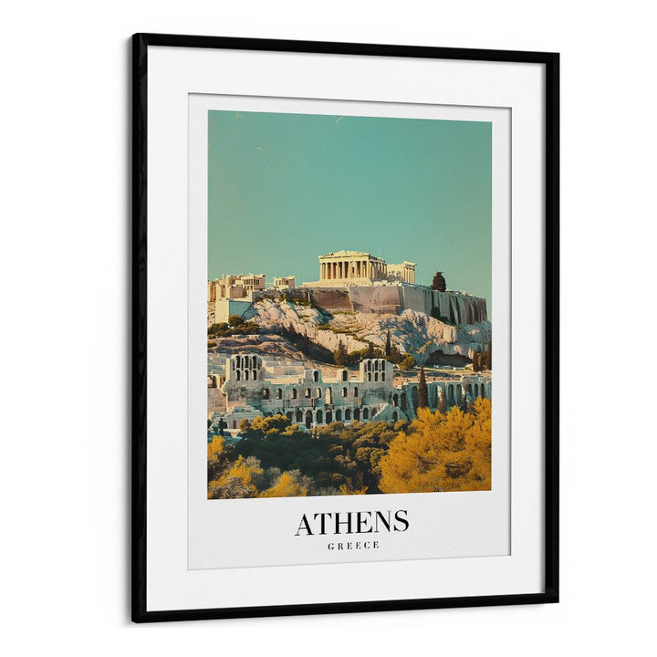 athens-greece II travel posters in Black Frame With Mount