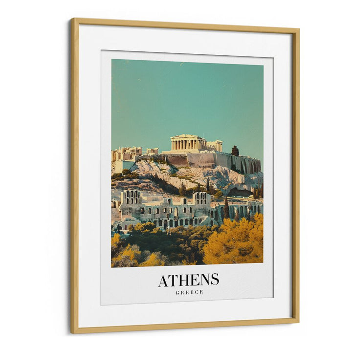athens-greece II travel posters in Oak Wood Frame With Mount