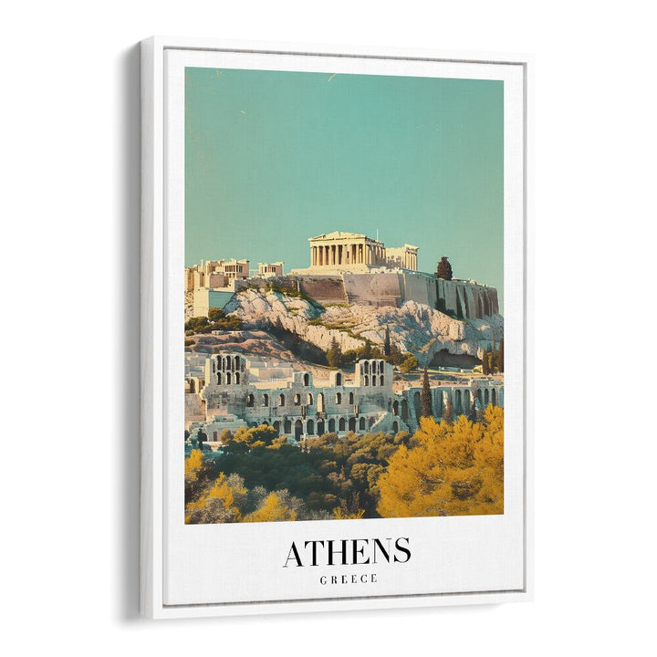 athens-greece II travel posters in White Floater Frame
