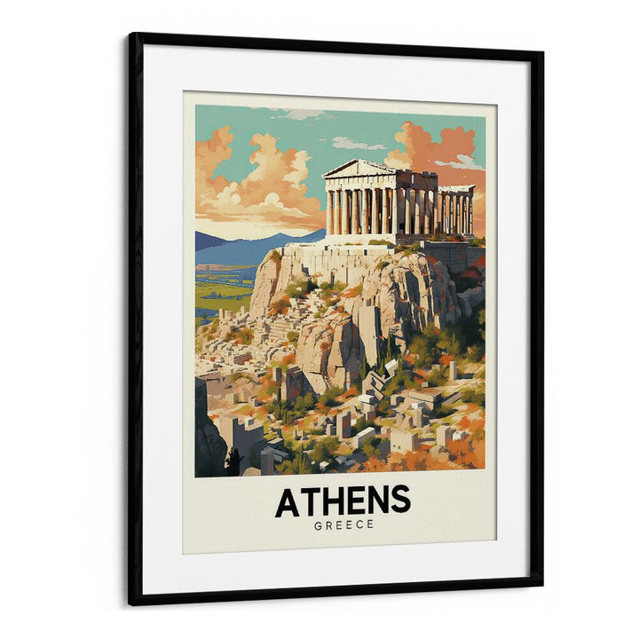 athens-greece III travel posters in Black Frame With Mount