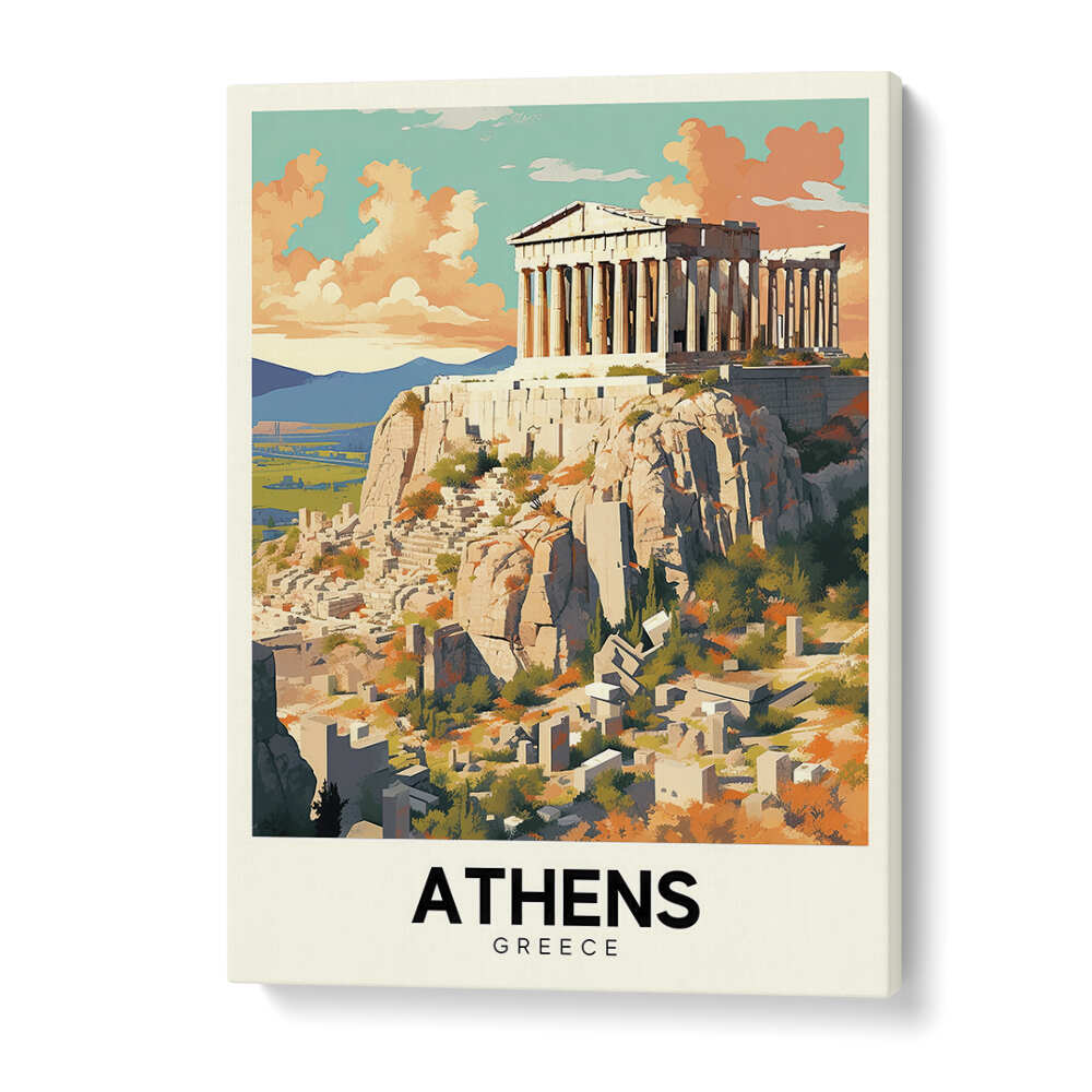 athens-greece III travel posters in Gallery Wrap