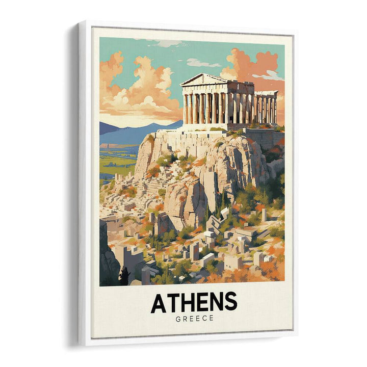 athens-greece III travel posters in White Floater Frame