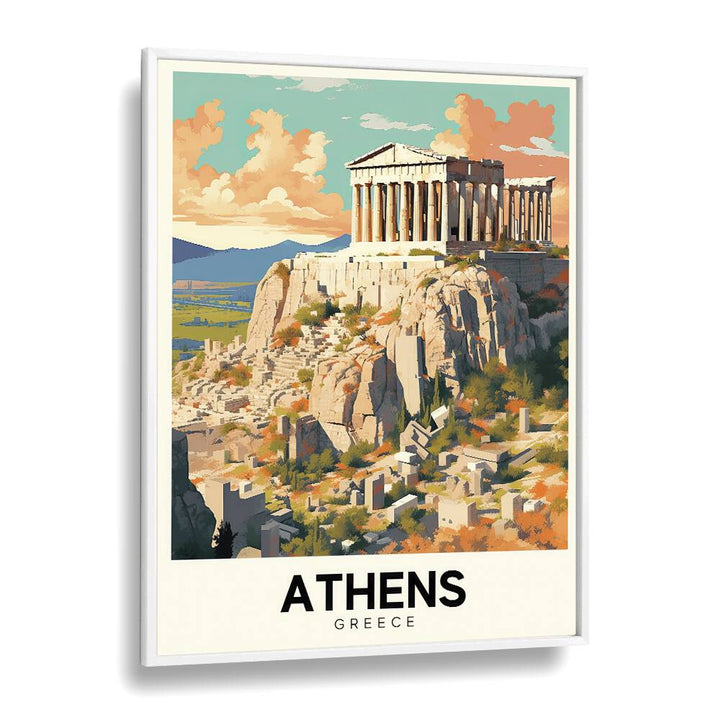 athens-greece III travel posters in White Plain Frame