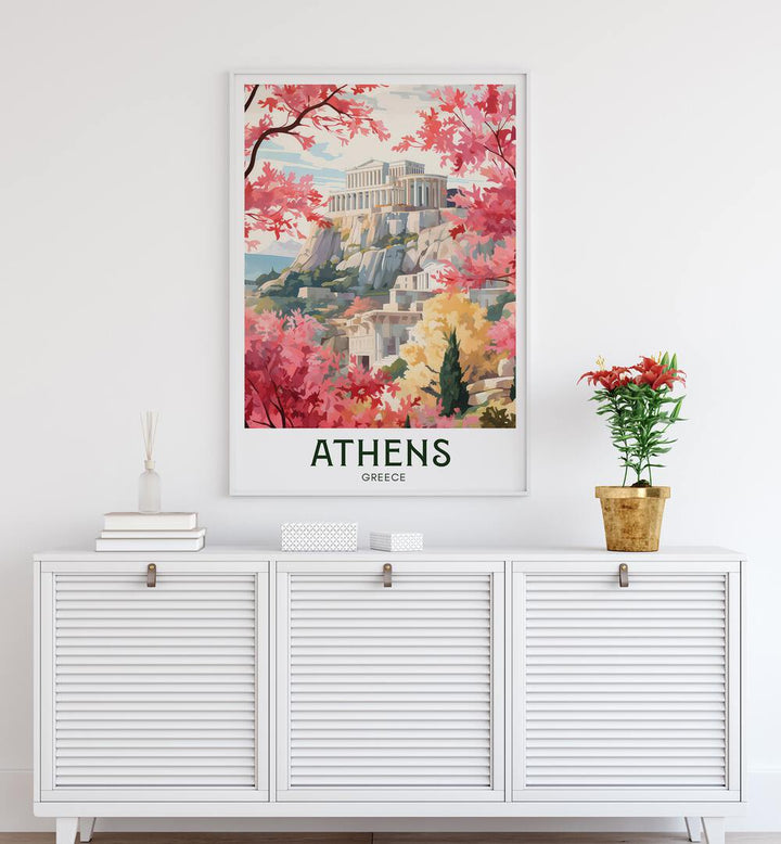 athens-greece travel posters Artwork III placed on a Wall 