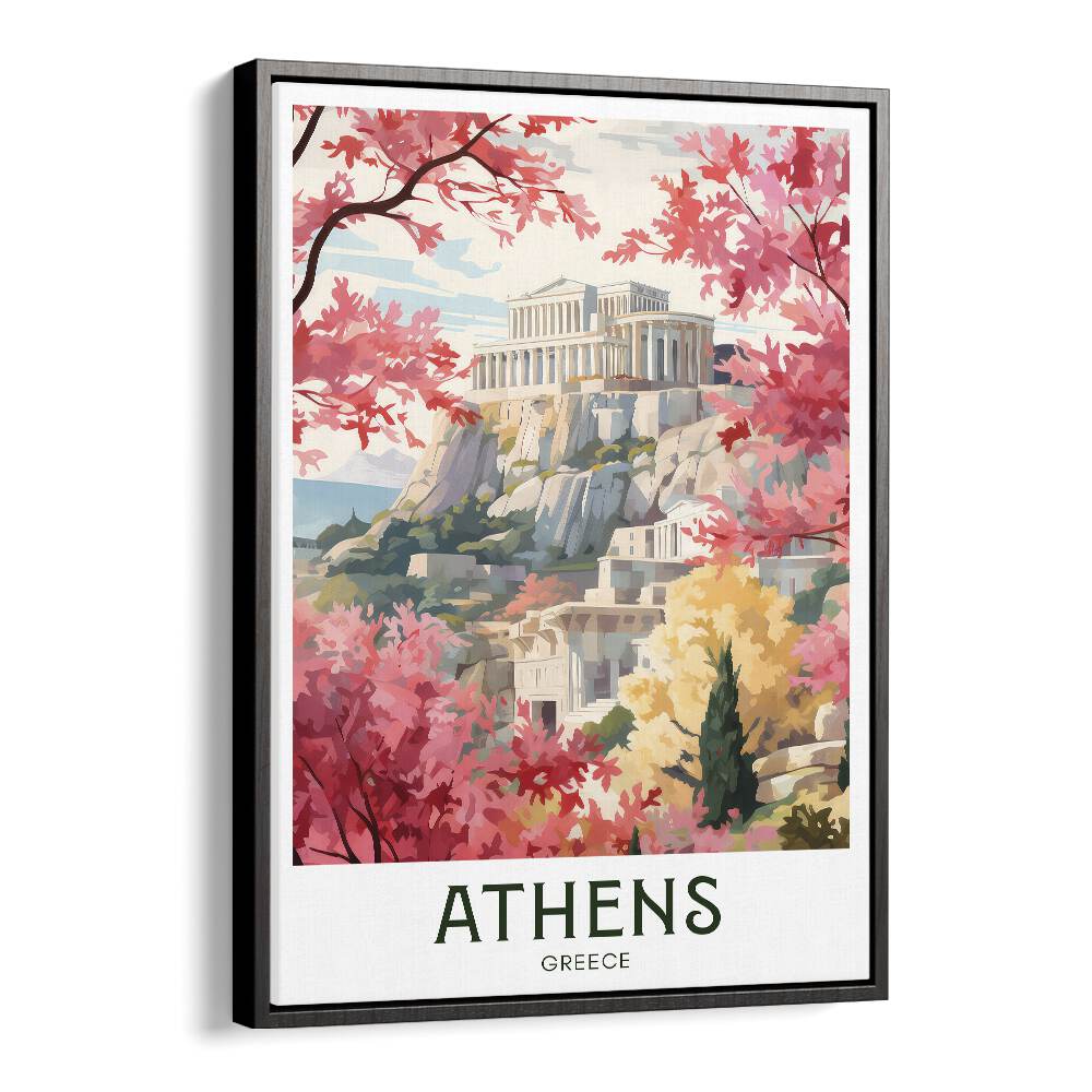 athens-greece travel posters in Black Floater Frame