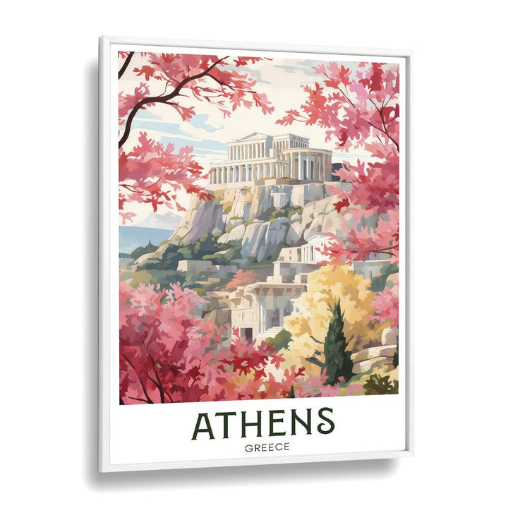 athens-greece travel posters in White Plain Frame