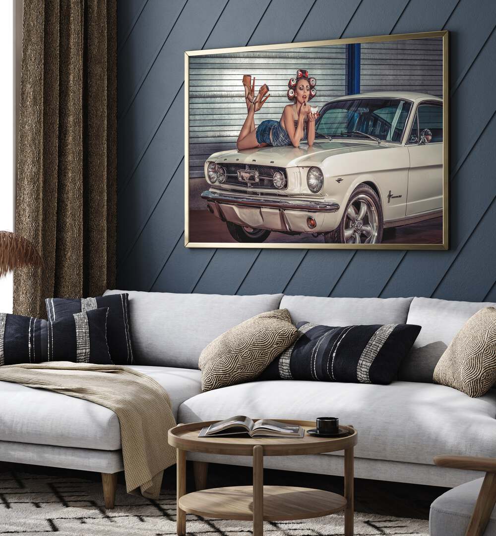 baby you can drive my car car poster Artwork I placed on a Wall 