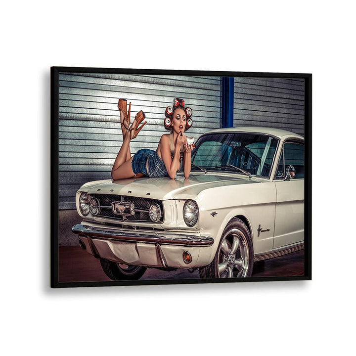 baby you can drive my car car poster in Black Plain Frame