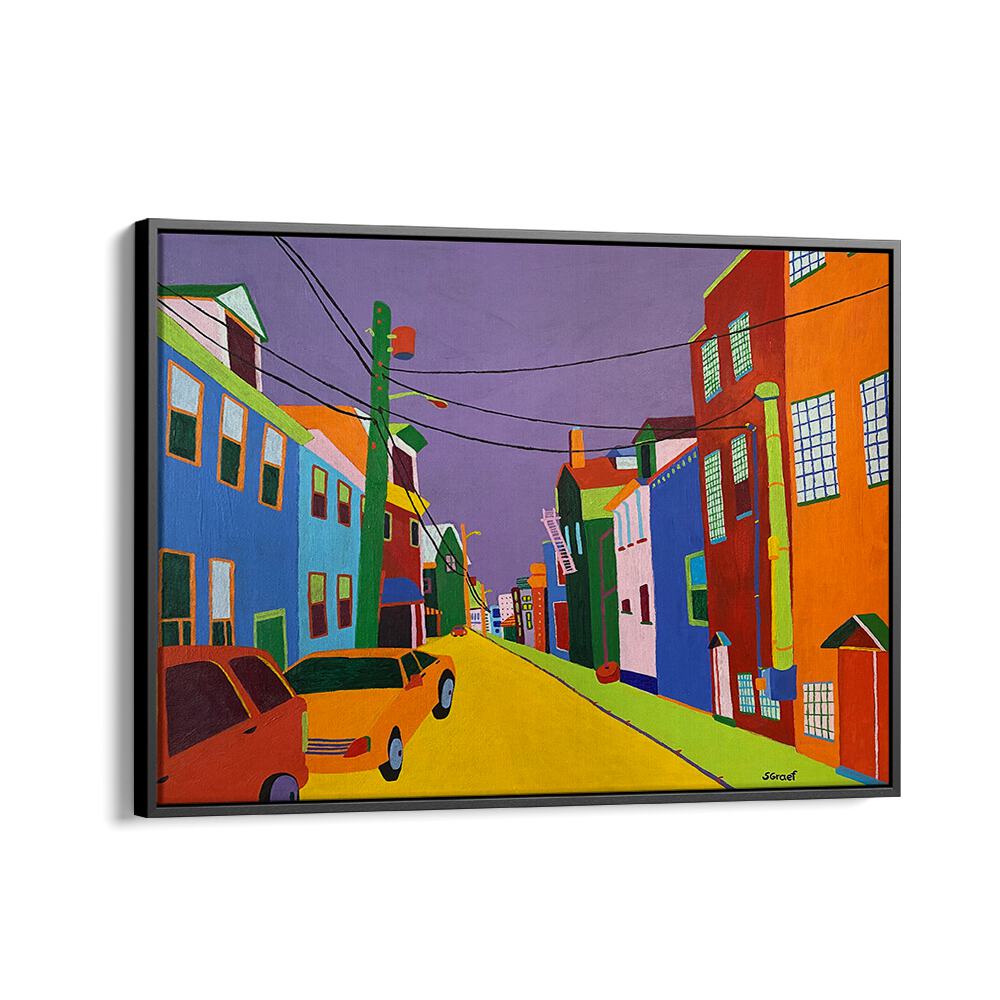 backstreet landscape art prints in Black Floater Frame