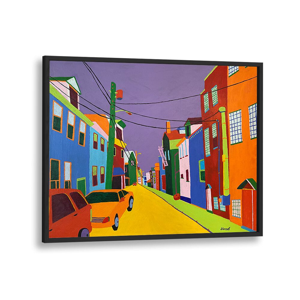 backstreet landscape art prints in Black Plain Frame