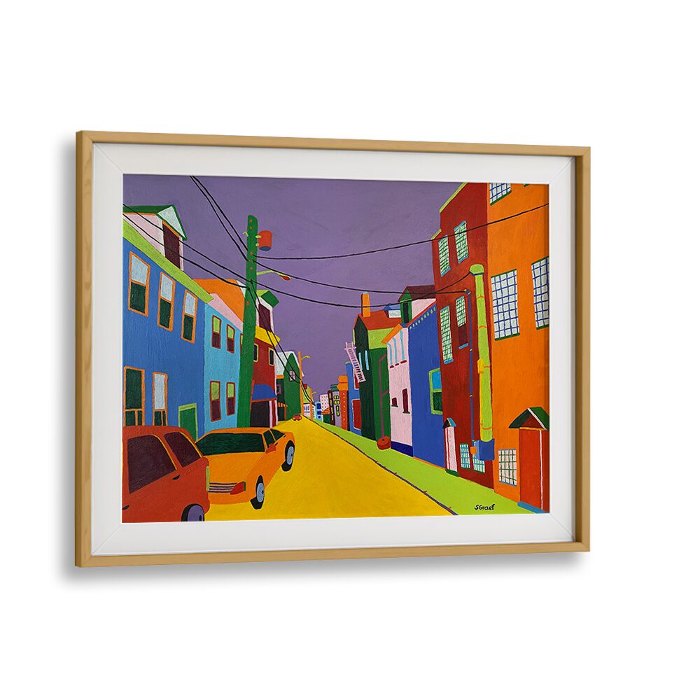 backstreet landscape art prints in Black Frame With Mount