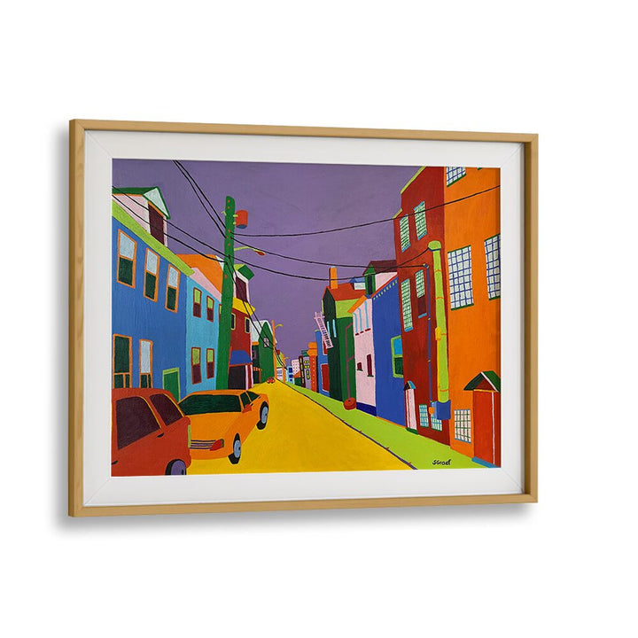backstreet landscape art prints in Black Frame With Mount