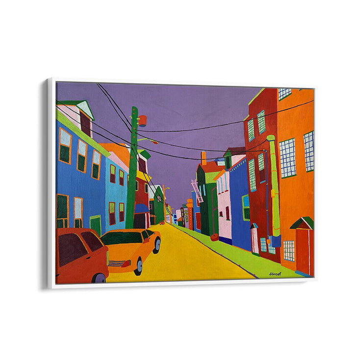 backstreet landscape art prints in White Floater Frame