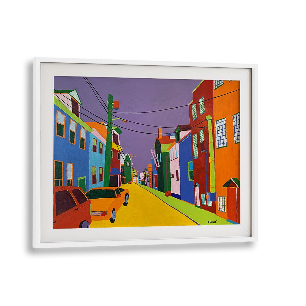 backstreet landscape art prints in White Frame With Mount
