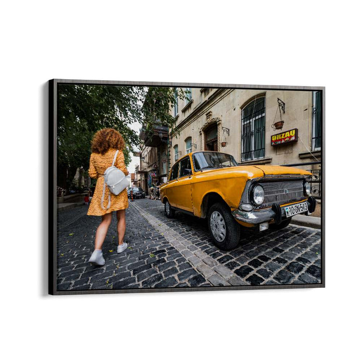 baku city car poster in Black Floater Frame