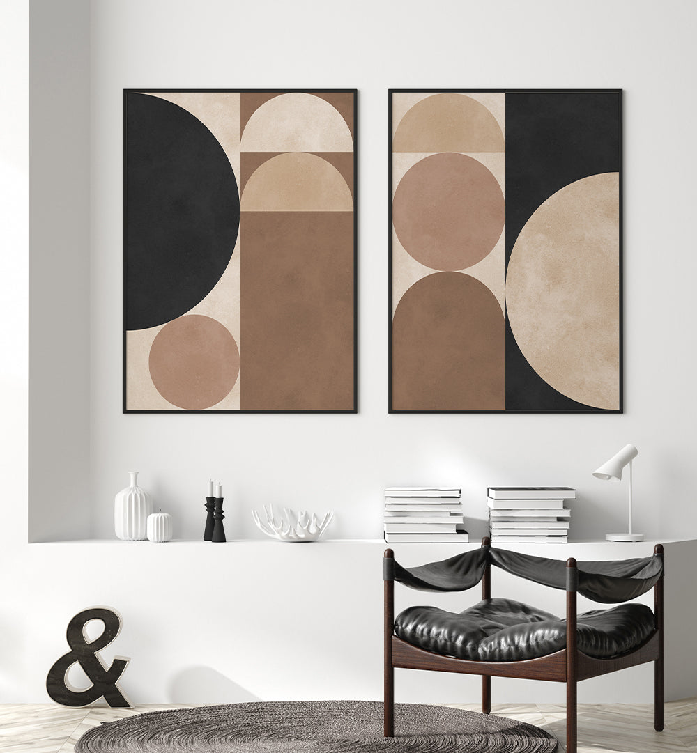 BALANCED HORIZONS , SET OF 2 PAINTINGS