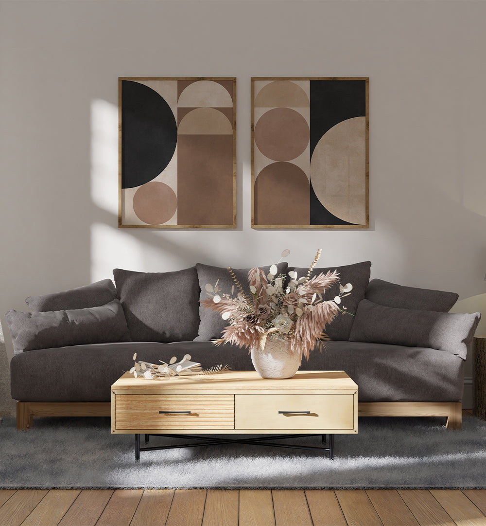 BALANCED HORIZONS , SET OF 2 PAINTINGS