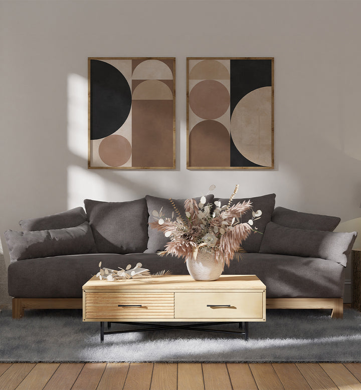 BALANCED HORIZONS , SET OF 2 PAINTINGS
