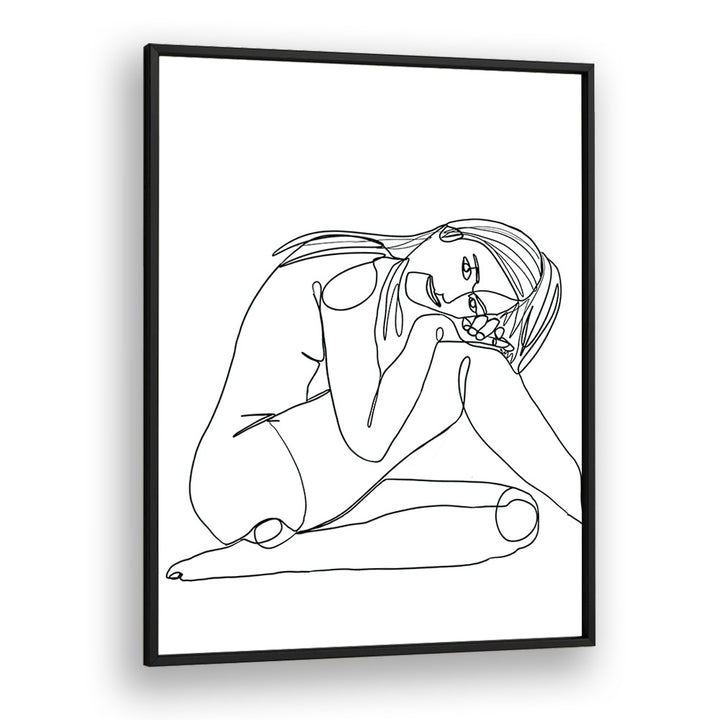 Vintage painting - LINE DRAWING OF WOMAN IV by Asianmonk