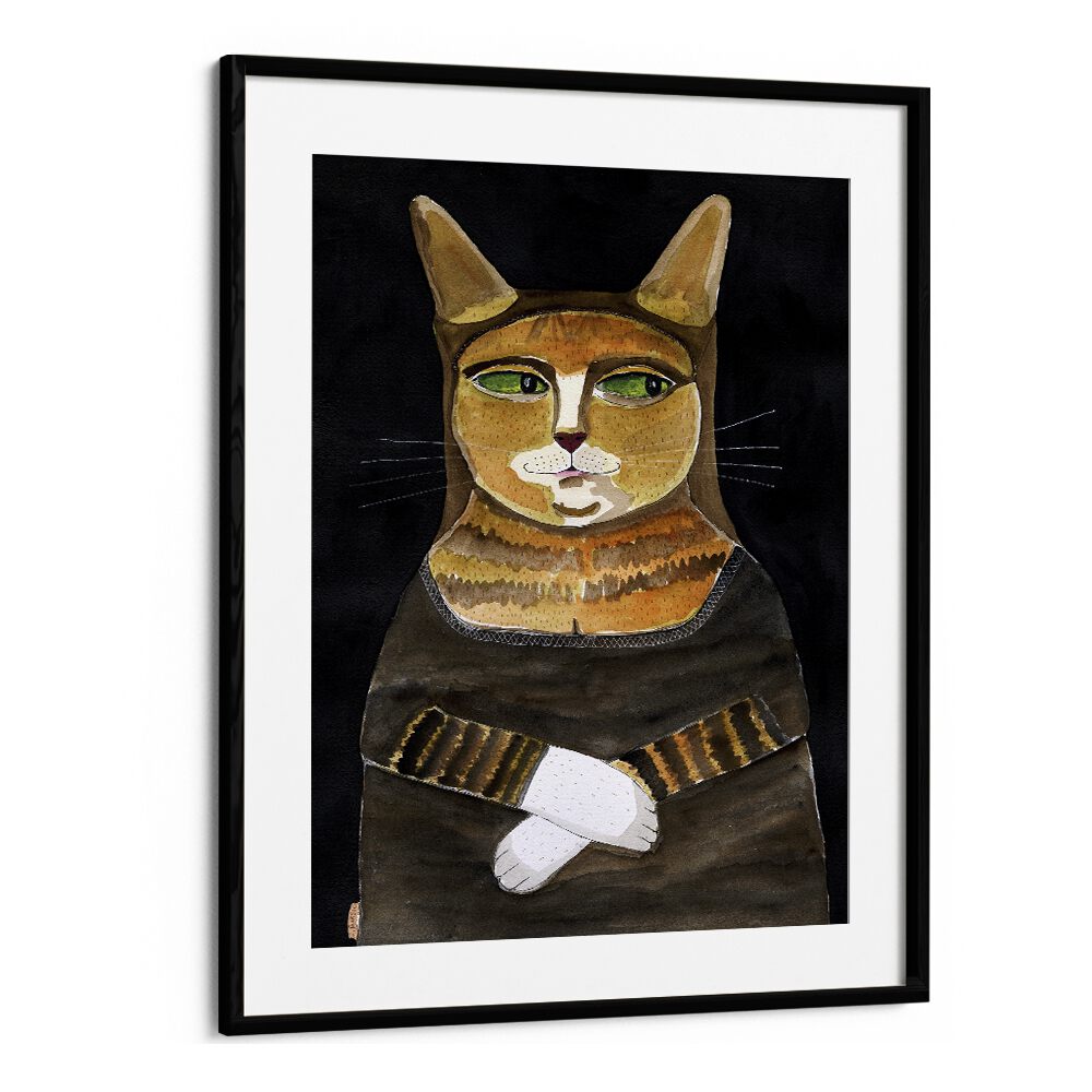 Vintage painting - MONA LISA CAT FUNNY CAT HUMOUR GINGER ORANGE CAT by Asianmonk