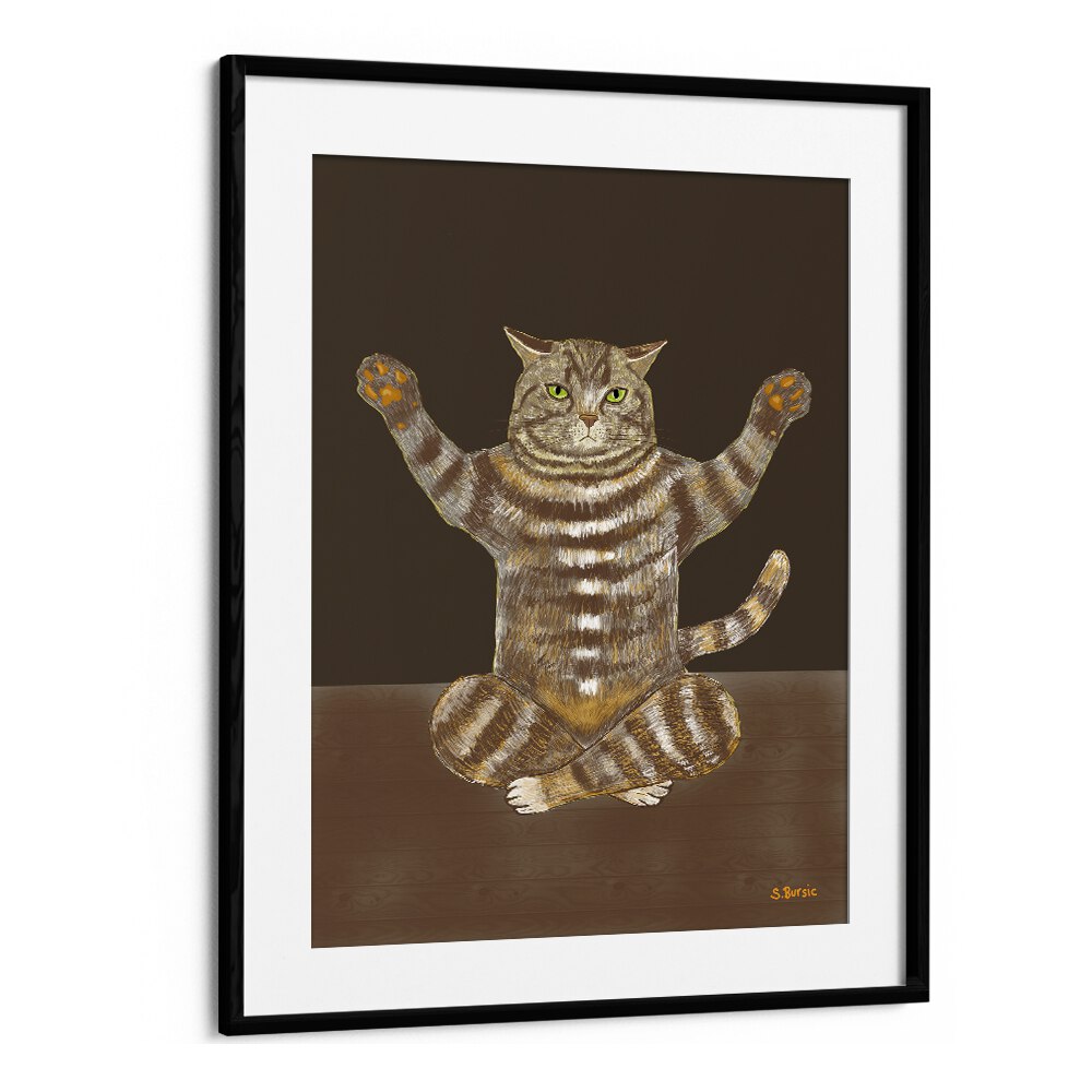 Vintage painting - YOGA CAT by Asianmonk