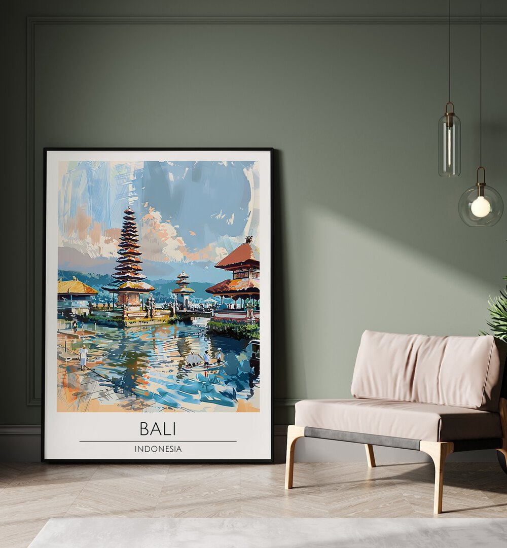 bali-indonasia travel posters Artwork II placed on a Wall