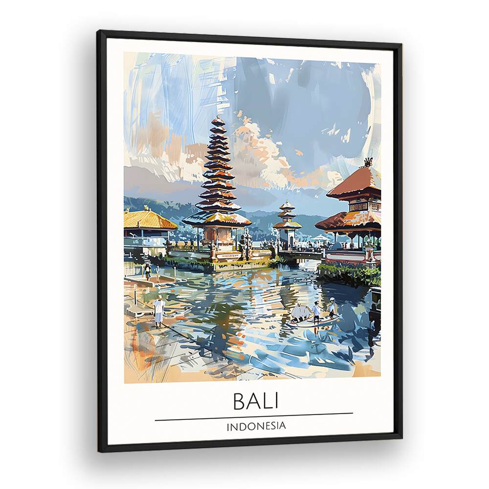 bali-indonasia travel posters in Black Plain Frame