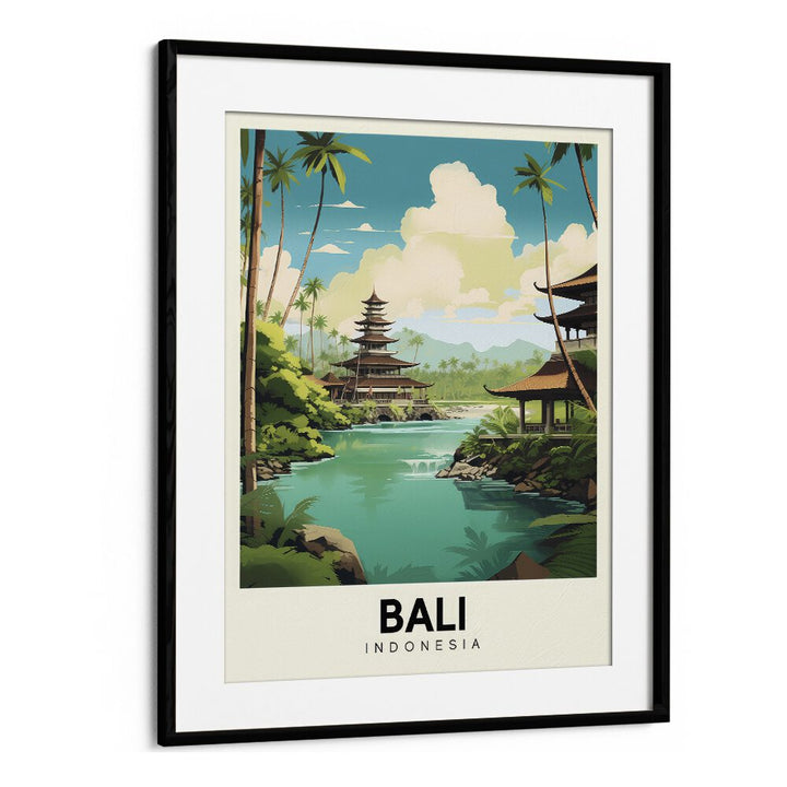 bali-indonesia travel posters in Black Frame With Mount