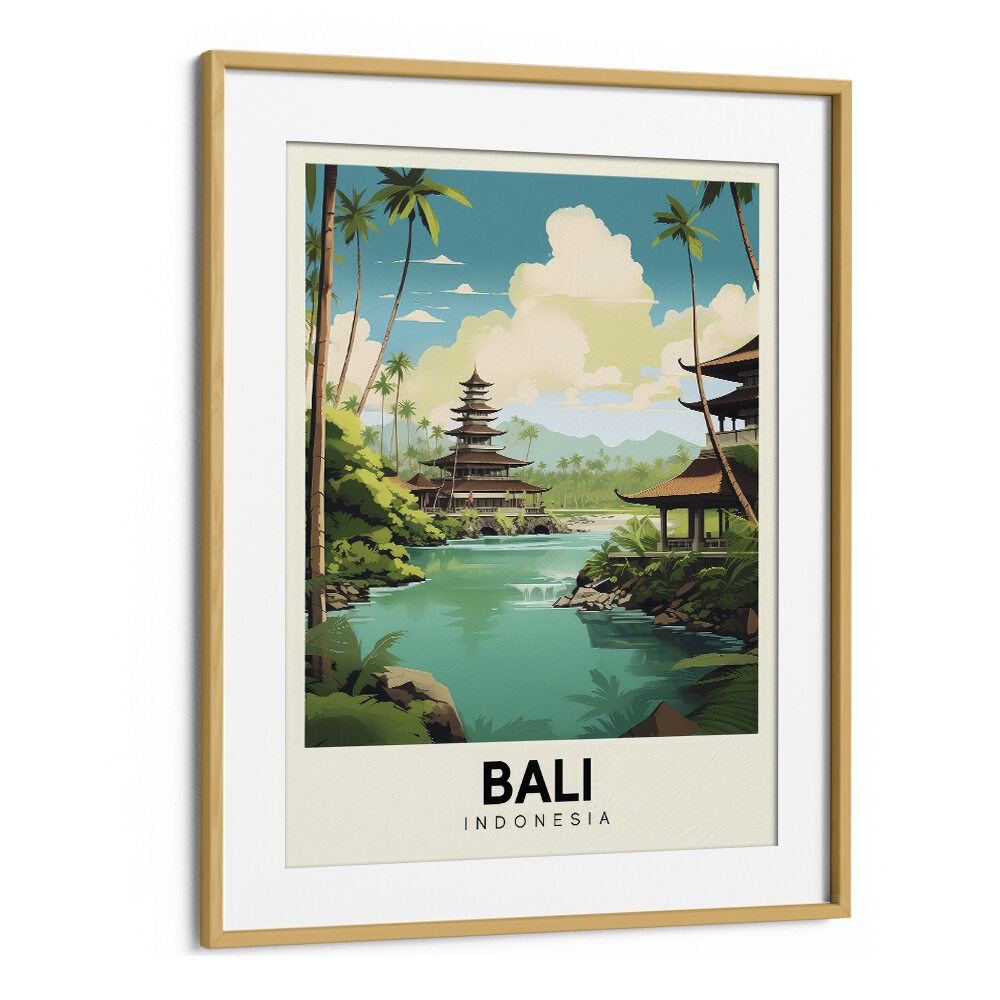 bali-indonesia travel posters in Oak Wood Frame With Mount