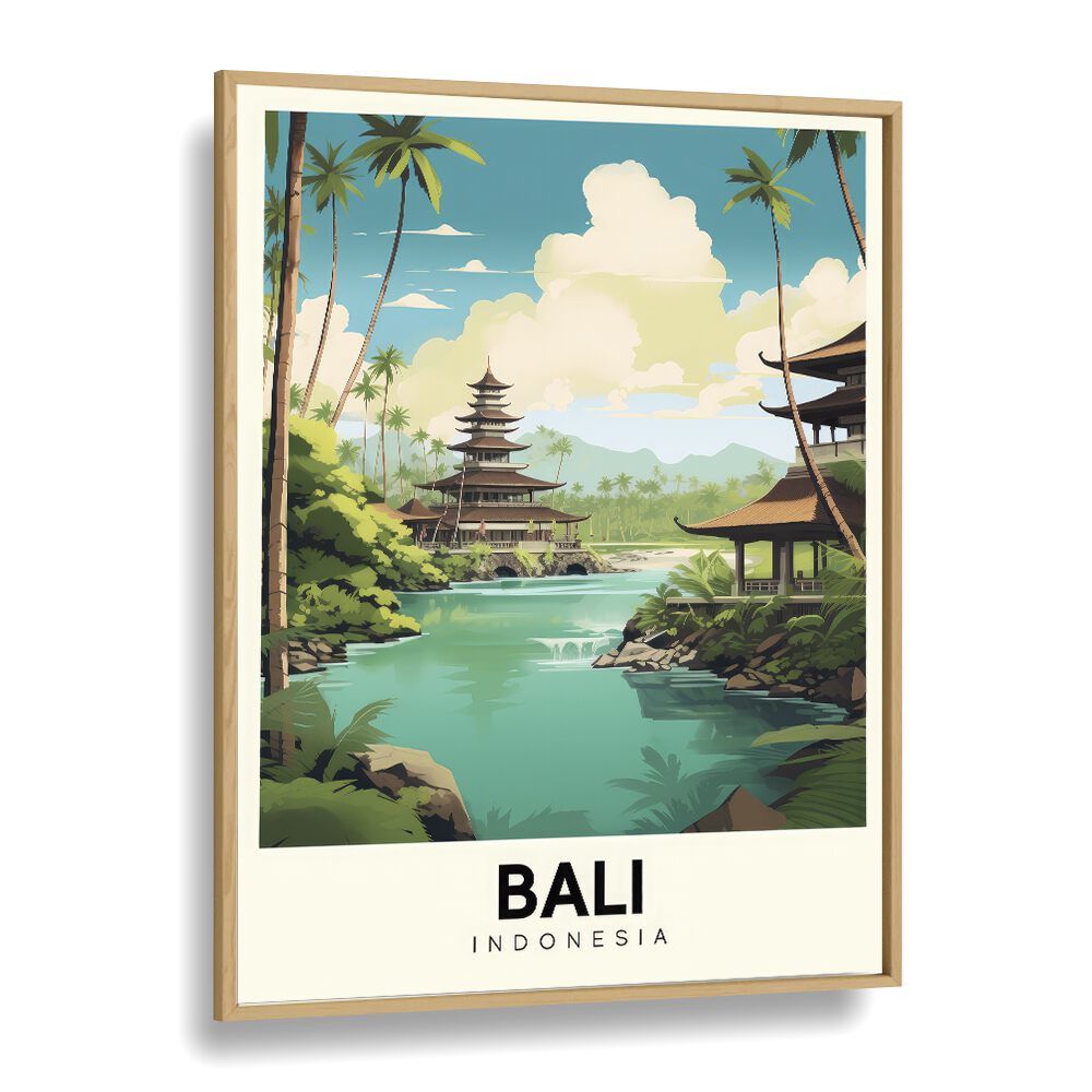 bali-indonesia travel posters in Oak Wood Plain Frame