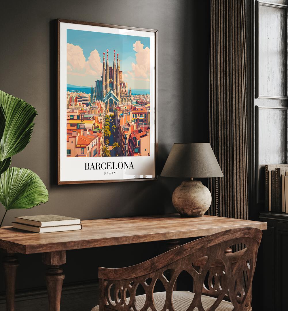barcelona-spain travel posters Artwork I placed on a Wall 