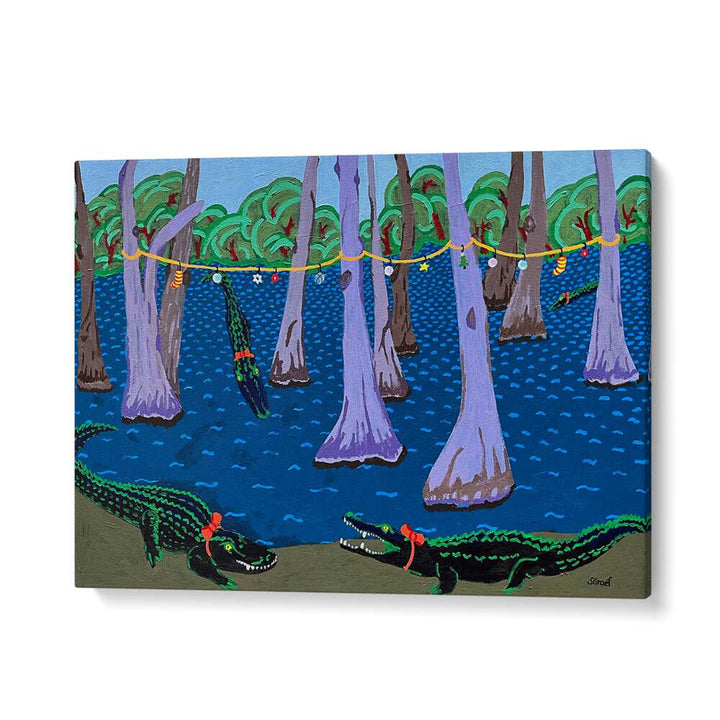 bayou holiday fantasy landscape art prints in Gallery Wrap