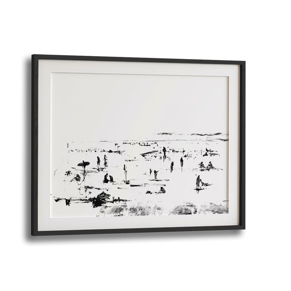 beach by dan hobday abstract art abstract paintings in Black Frame With Mount