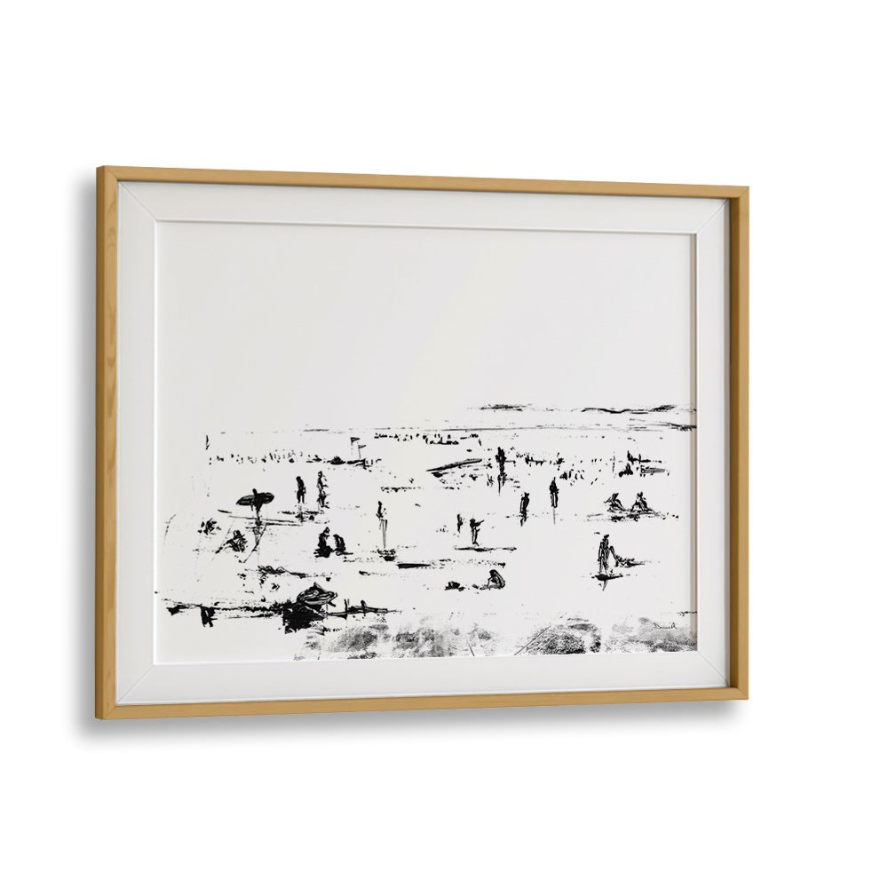 beach by dan hobday abstract art abstract paintings in Oak Wood Frame With Mount