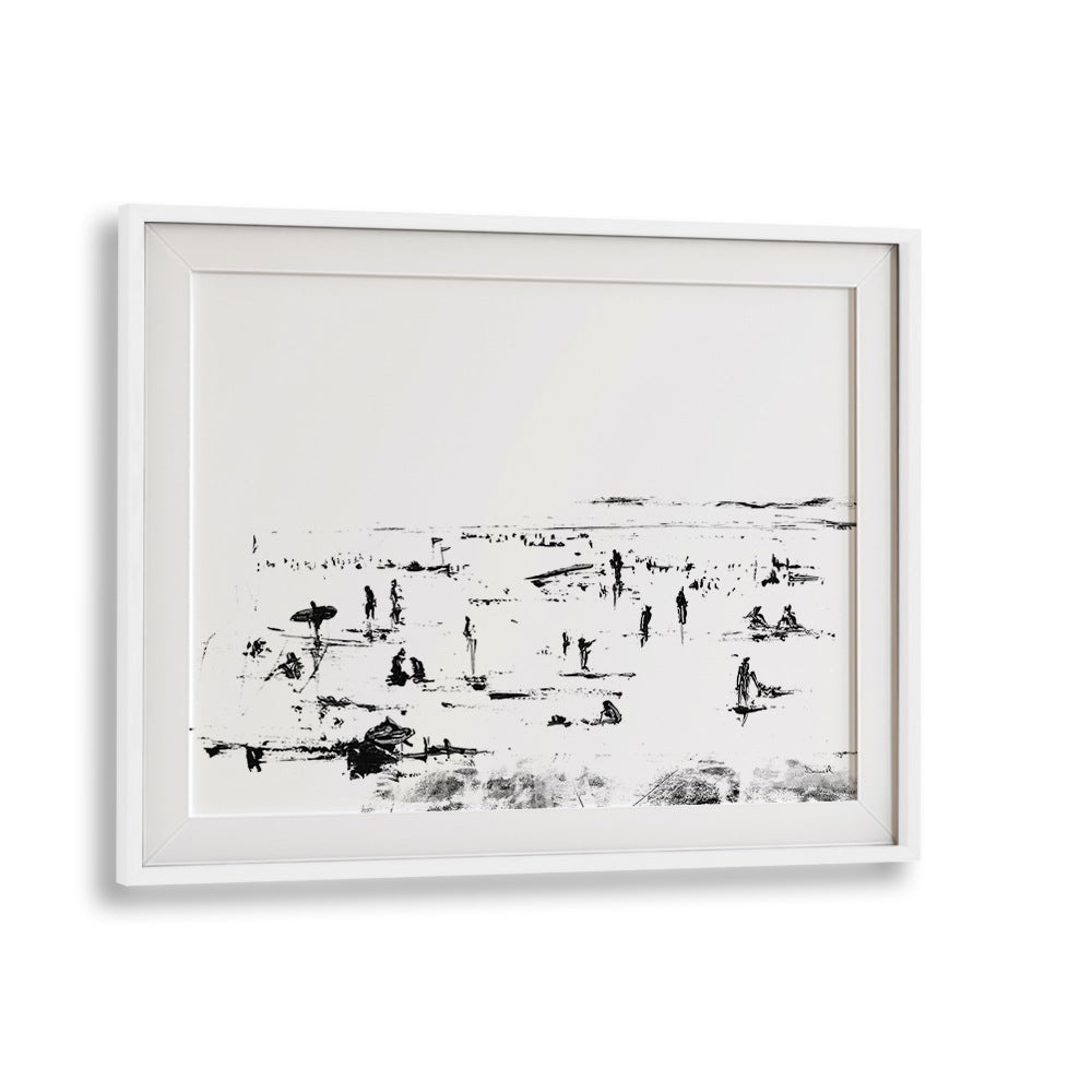 beach by dan hobday abstract art abstract paintings in White Frame With Mount