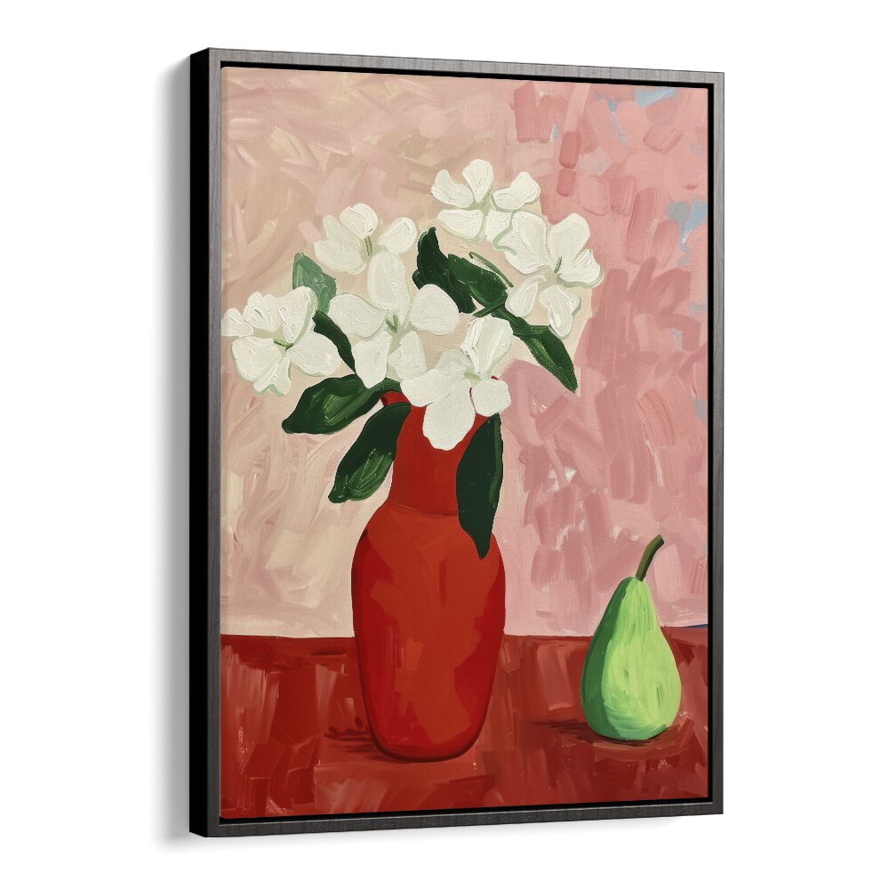 begonias and a pears electric wall art prints in Black Floater Frame