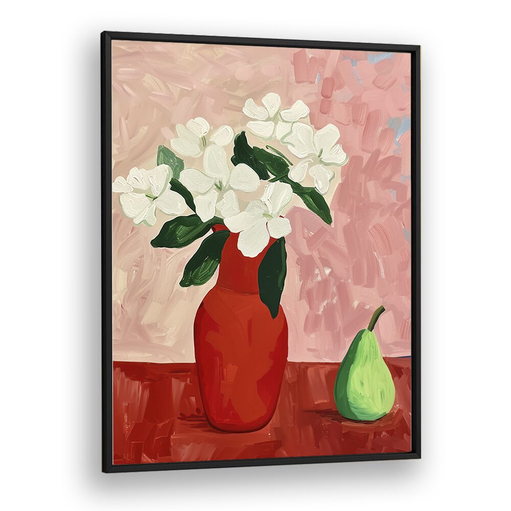 begonias and a pears electric wall art prints in Black Plain Frame