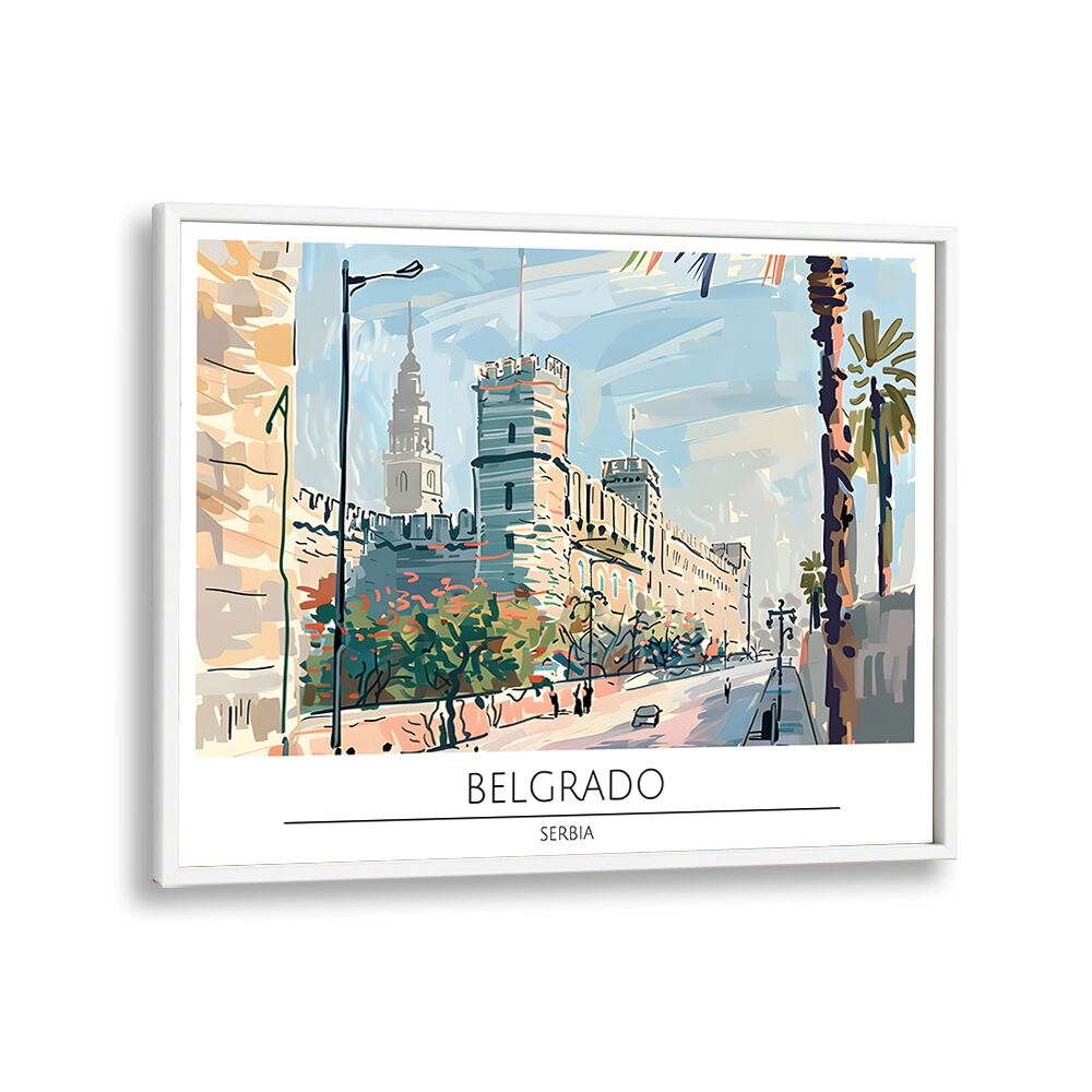 belgrado-serbia  travel posters in White Plain Frame