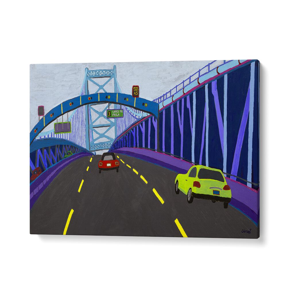 ben franklin bridge landscape art prints in Gallery Wrap
