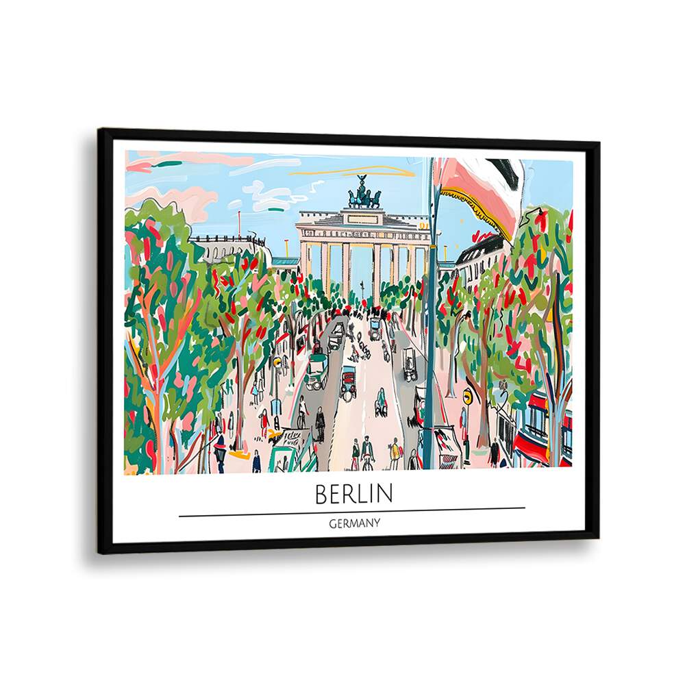 berlin-germany travel posters in Black Plain Frame