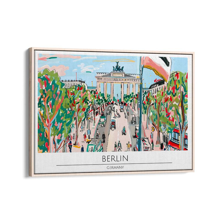 berlin-germany travel posters in Oak Wood Floater Frame