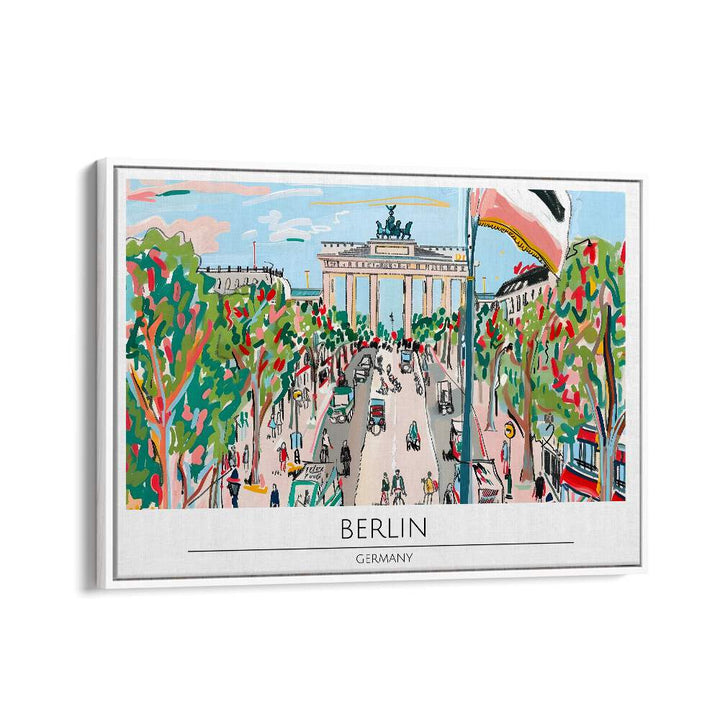 berlin-germany travel posters in White Floater Frame