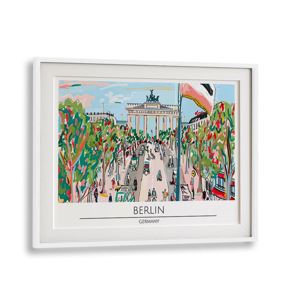 berlin-germany travel posters in White Frame With Mount