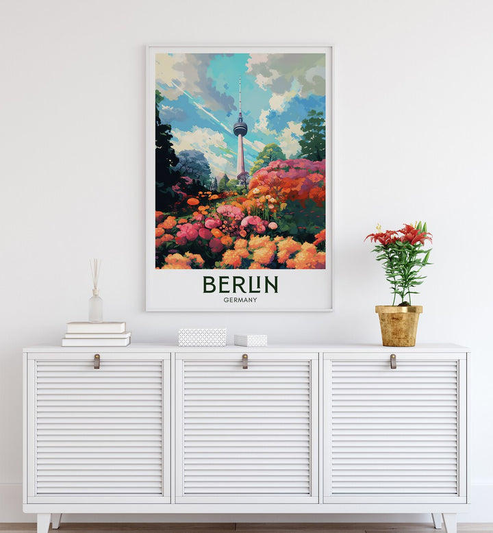 berlin impressions travel posters Artwork II placed on a Wall 