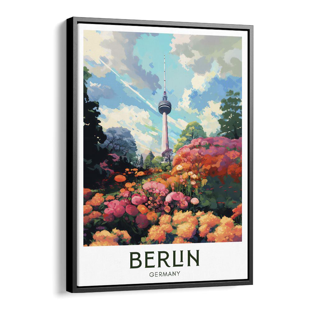 berlin impressions travel posters in Black Floater Frame