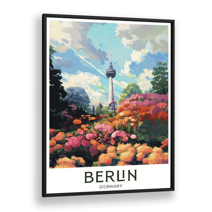 berlin impressions travel posters in Black Plain Frame