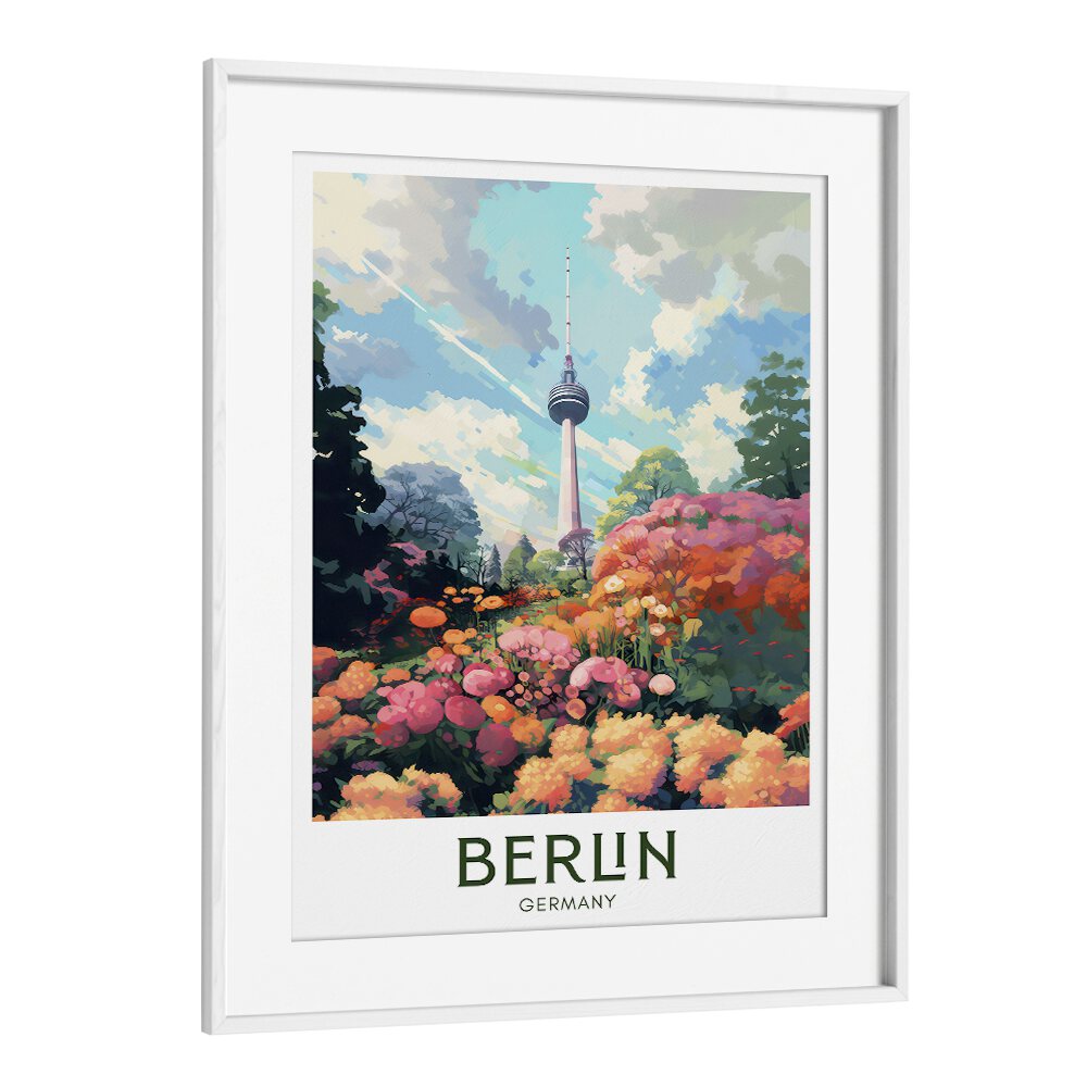 berlin impressions travel posters in White Frame With Mount