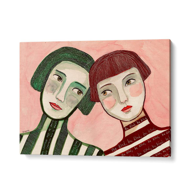 best friends women illustration paintings in Gallery Wrap