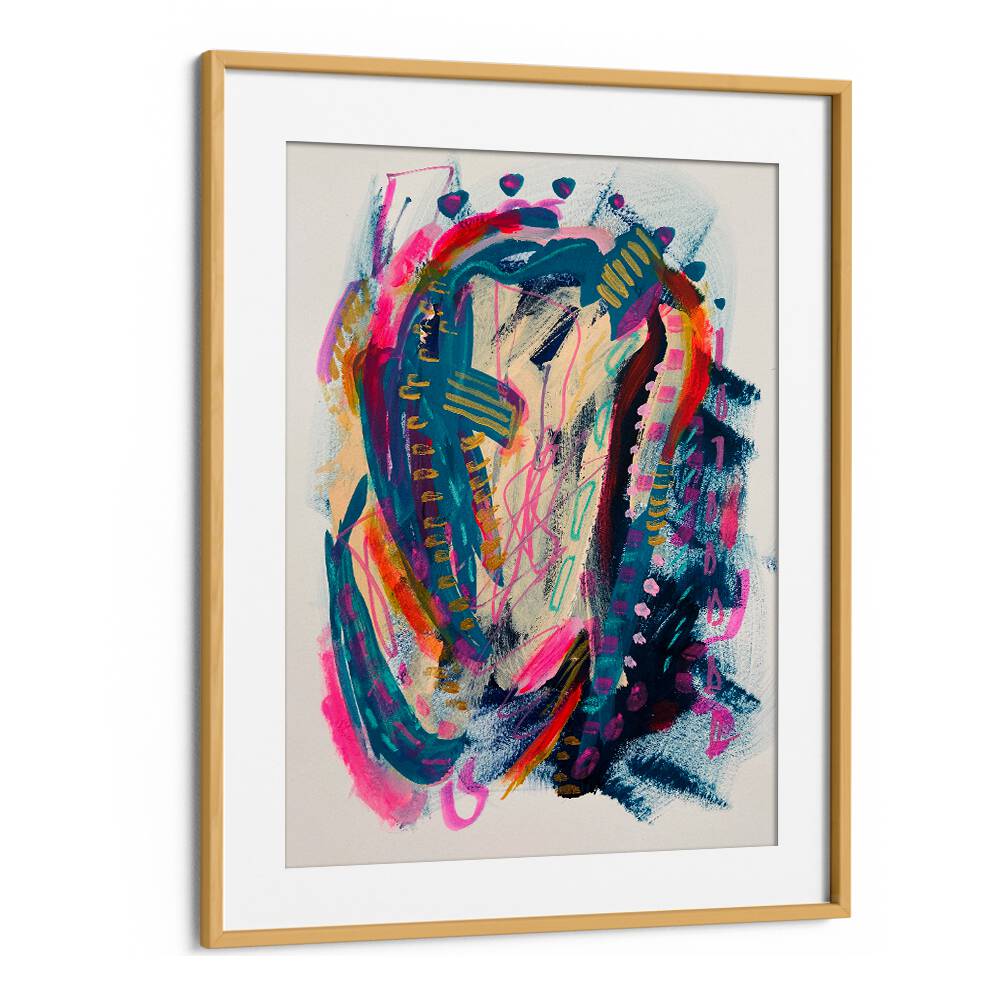 better days i abstract paintings in Oak Wood Frame With Mount